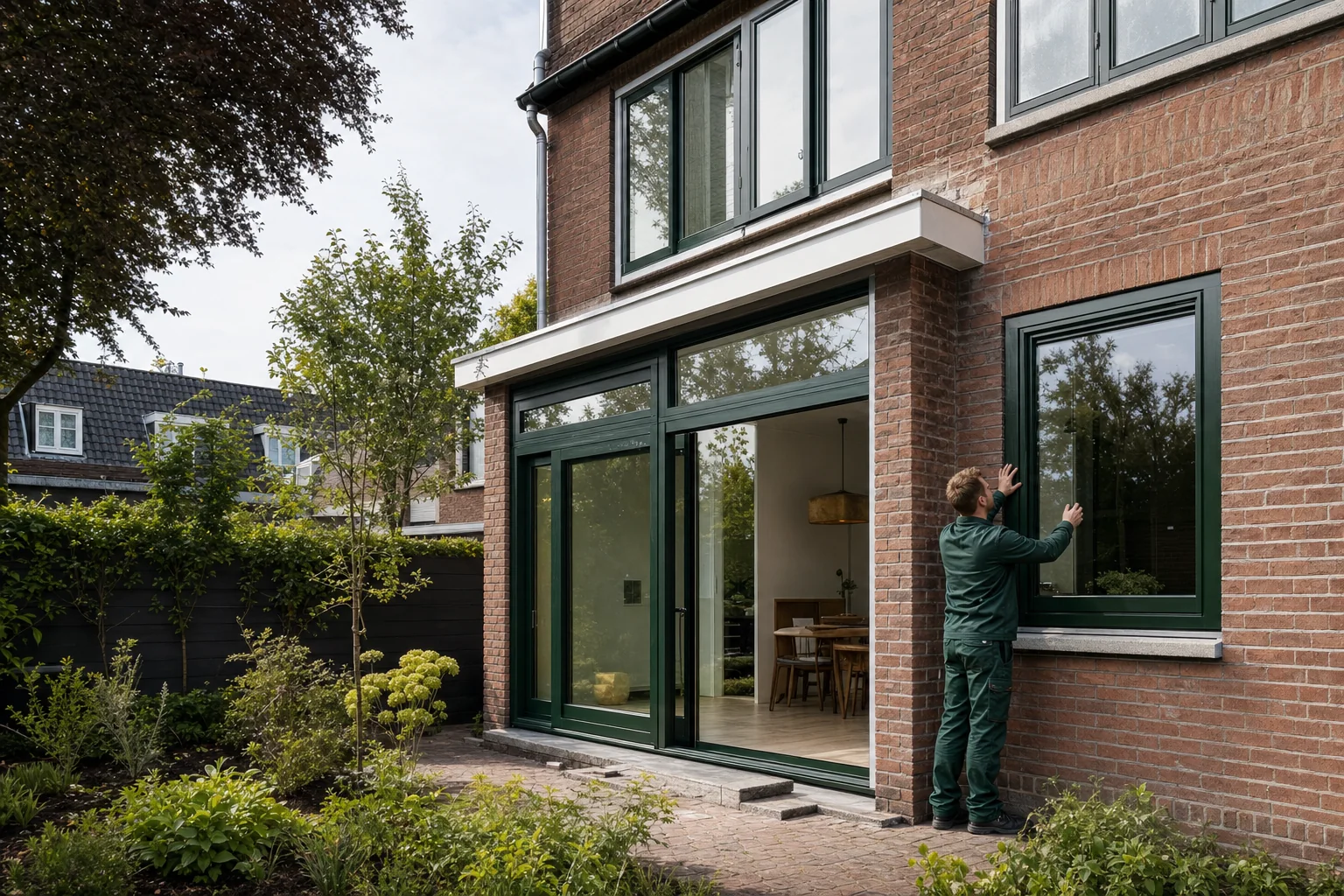 Gerenoveerde Nederlandse woning met nieuwe kozijnen